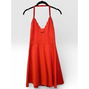 NWT Francesca's Mi Ami orange halter-style fit & flare dress XS